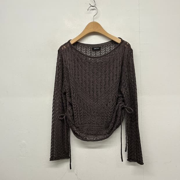 ABITO 브라운 크로셰 니트 긴팔