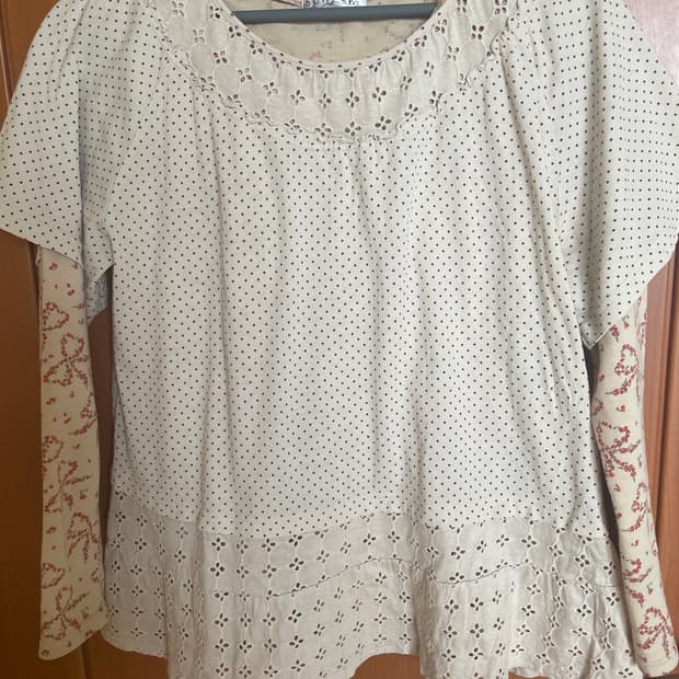 리본이너티+반팔면블라우스세트