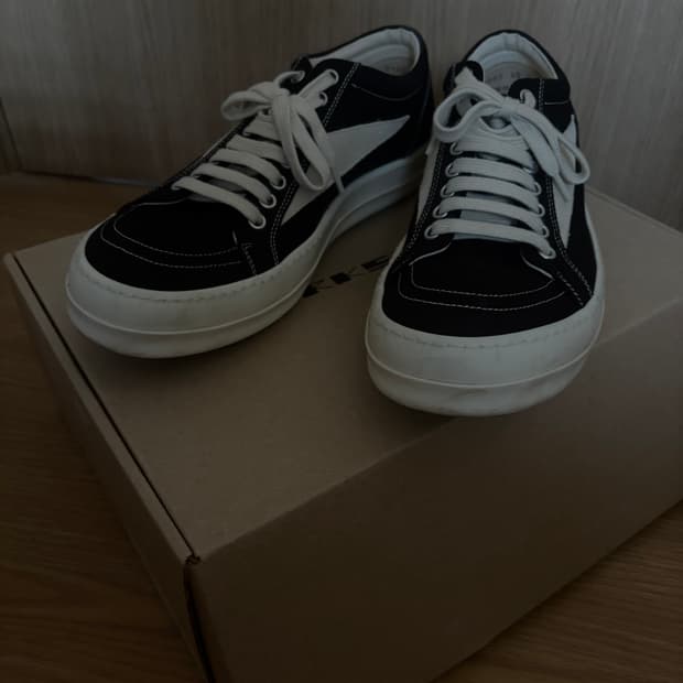 릭 오웬스 다크쉐도우 빈티지 스니커즈 블랙 밀크