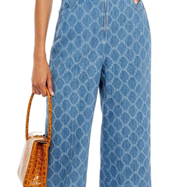 SANDRO 산드로 점프수트 블루 패턴 36 여성 데님 