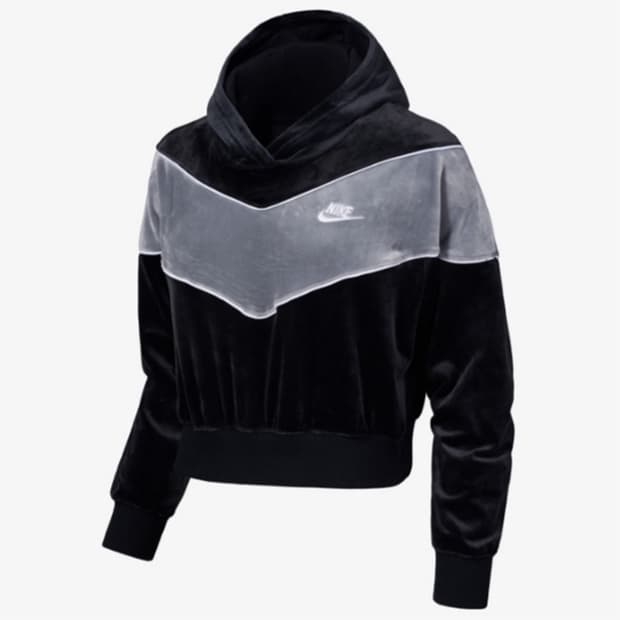 나이키 우먼 헤리티지 플러시 벨벳 후드티 M