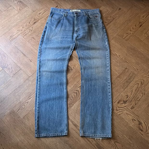 [36]할리데이비슨 빈티지 워싱 스트레이트 데님 팬츠