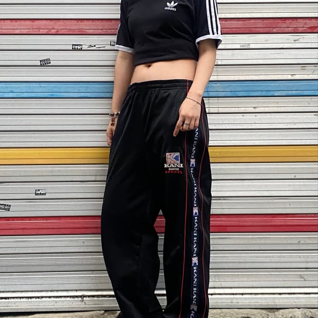 90s 칼카니 올드스쿨 힙합 사이드라인 트레이닝 팬츠 추리닝 바지 L