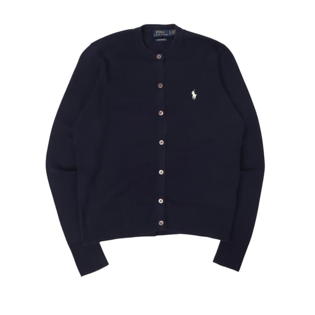 폴로 랄프로렌 네이비 코튼 니트 라운드 가디건