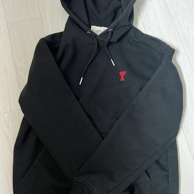 아미 하트 로고 후드티