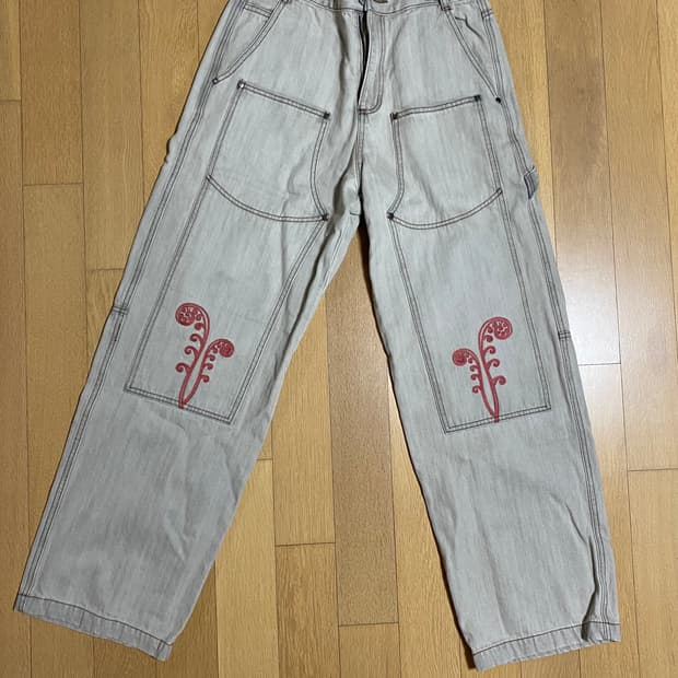 카락터 karactor 더블니 팬츠 ptery 라이트 그레이 워크팬츠