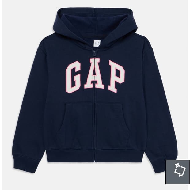 갭 GAP 키즈 리렉스드 갭 로고 후드 집업