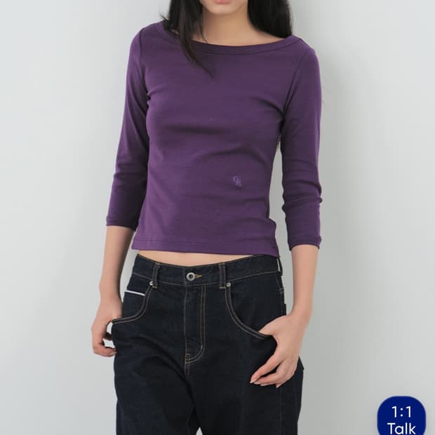 시티브리즈 보트넥 7부티 퍼플