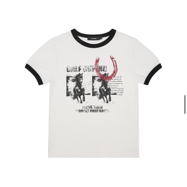 [새상품/아캄] Horseshoe Ringer Top (White/1)