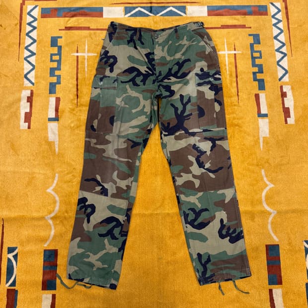 M/L 90s 우드랜드 카모 패턴 오리지널 미군 카고 팬츠 N