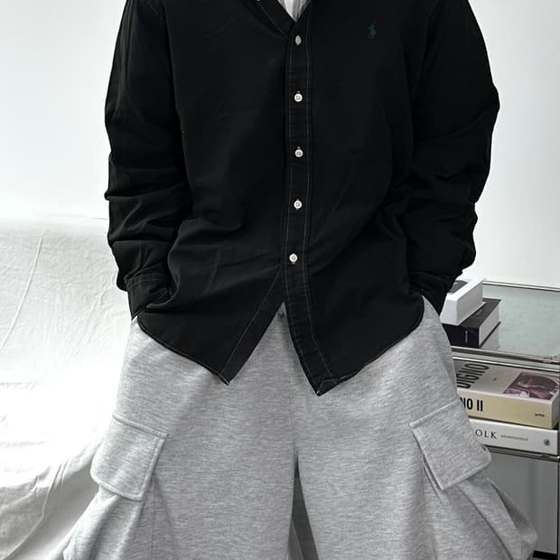 폴로 랄프로렌 블랙 스티치 셔츠 L