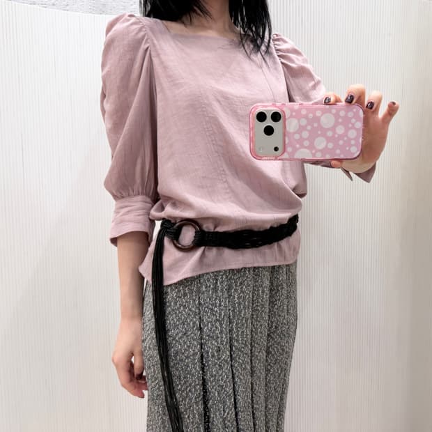 Pale pink puff blouse