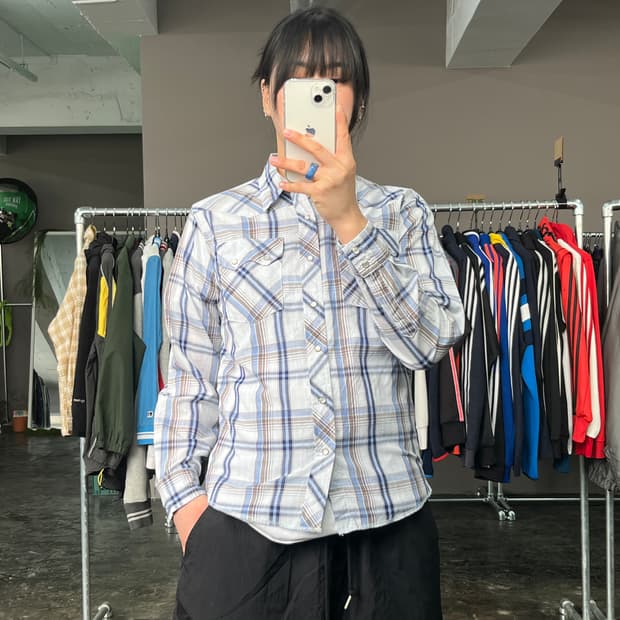 랭글러 웨스턴 체크 셔츠