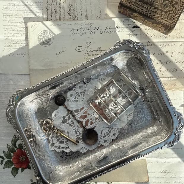 영국 실버플레이트 트레이