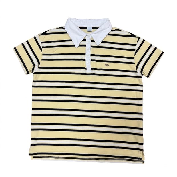론론 HENRYNECK RUGBY TEE YELLOW NAVY