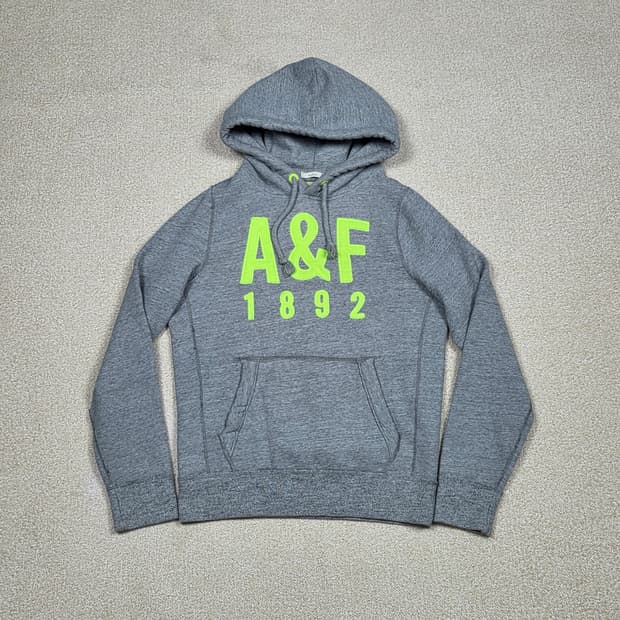 [아베크롬비] 머슬핏 네온 아플리케 로고 후드티 | A00167