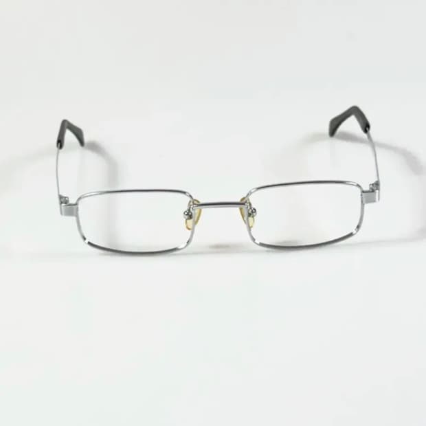 90s silver metal square glasses