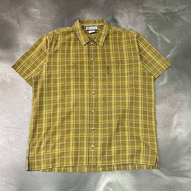  컬럼비아 체크 하프 셔츠 y16245