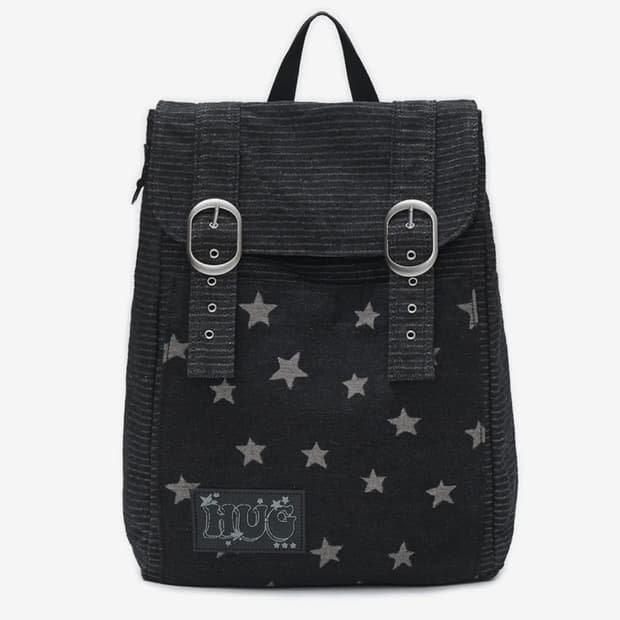 허그유어스킨 데님 백팩 블랙