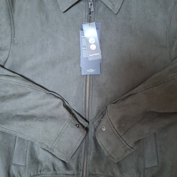 무신사 스탠다드 신세틱 스웨이드 미니멀 블루종 재킷