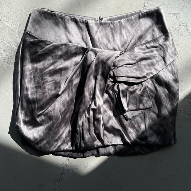 silver detail silk skirt