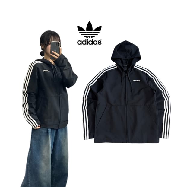 아디다스 삼선 후드 바람막이 자켓