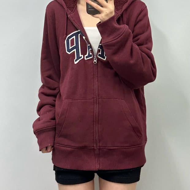 Gap 갭 버건디 후드집업