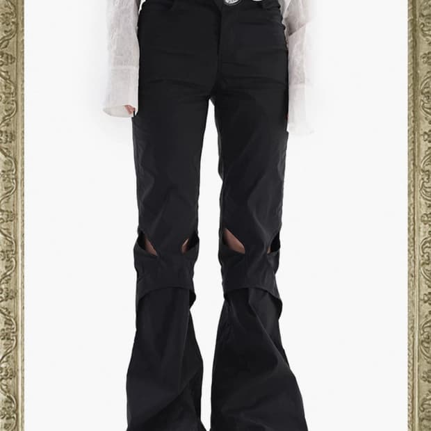 택포) kiss order slim punching pants