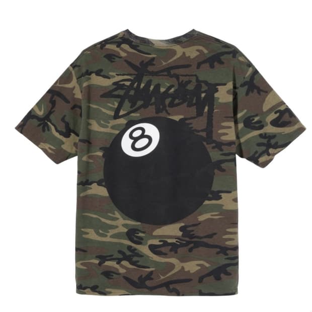 스투시 8볼 카모 반팔티  M