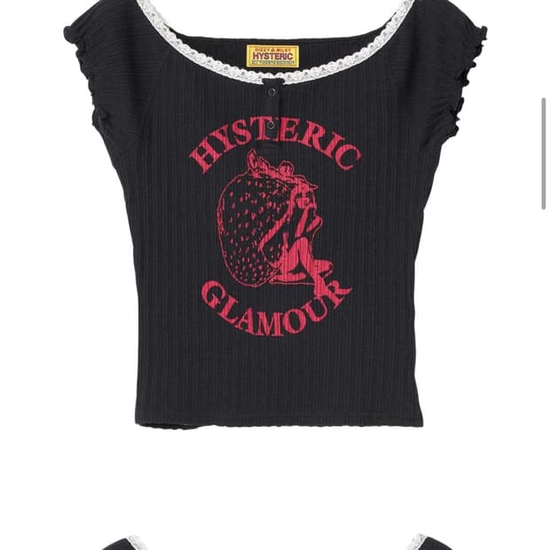 (W) 히스테릭 글래머 스트로베리 프릭 치비 티셔츠 블랙