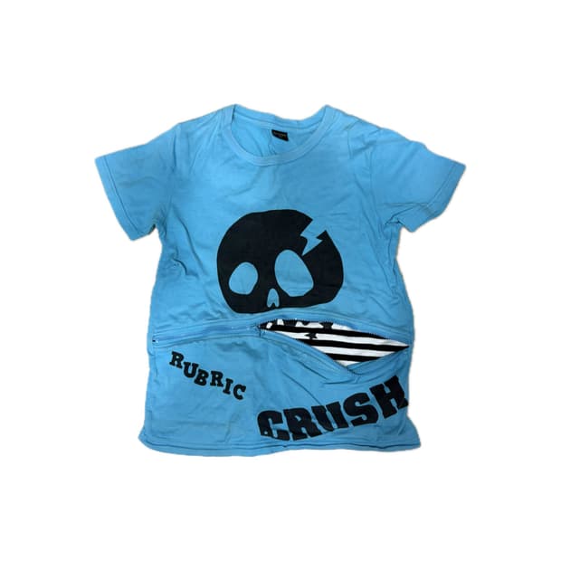 Y2k 빈티지 해골 스트라이프 반팔 skull t shirt