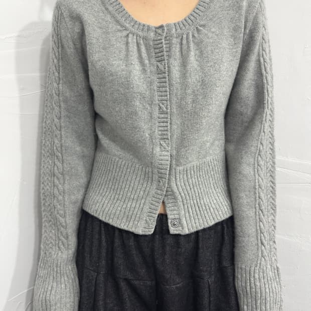 soft gray wool cardigan
