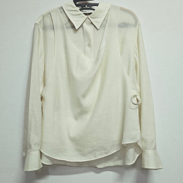 zooc 실키 레이어드 카라 블라우스85