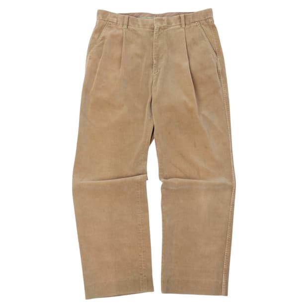 라코스테 베이지 코듀로이 핀턱 팬츠