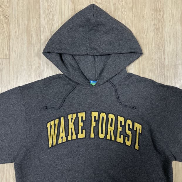 100~105) 90's 챔피온 미대학 빅로고 차콜 후드티