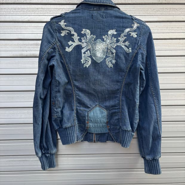 Diesel Y2K Patch Crop Denim Jacket