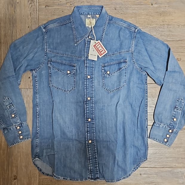 리바이스 LVC 1950's 웨스턴 데님 셔츠 블라인드 레몬 S