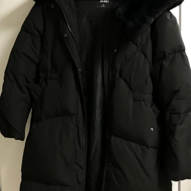 미쏘 블랙 퍼 롱패딩