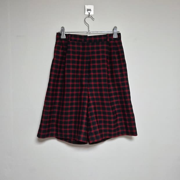 랜즈엔드LandsEnd 울 체크 반바지 8사이즈 P-51