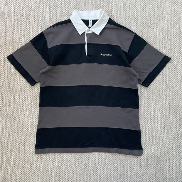 컨버스 스트라이프 배색 카라 반팔
