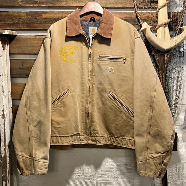 [2XL]칼하트 USA Made 디트로이트 빈티지 워싱 브라운 워크 자켓