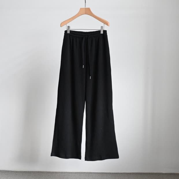 와플와이드팬츠 블랙