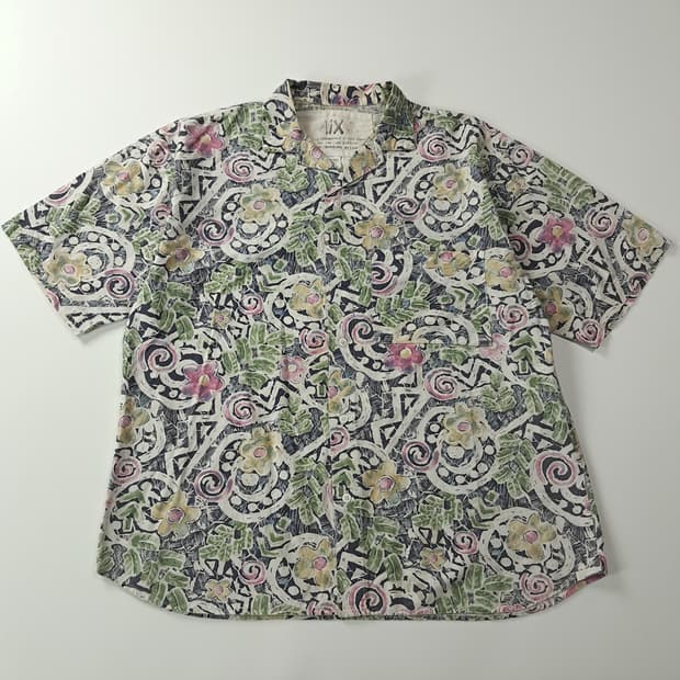 CK419 XL 믹스 90s 레트로 트로피컬 오픈칼라 반팔 셔츠 남방