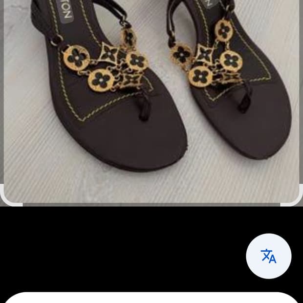 특가세일!(정품)루이비통 모노그램 콰트레포일 골드메탈체인 가죽 뮬 샌들 