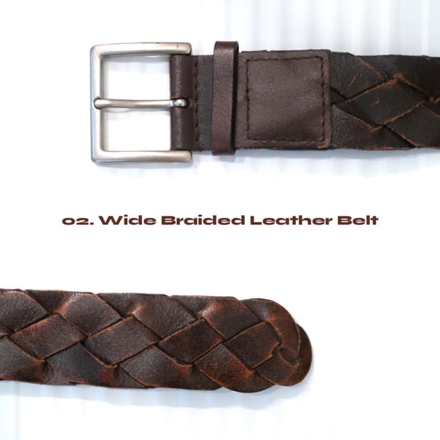 Wide Braided Leather Belt