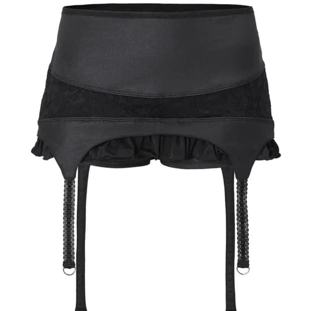 쓰리타임즈 가터 스커트 블랙 M