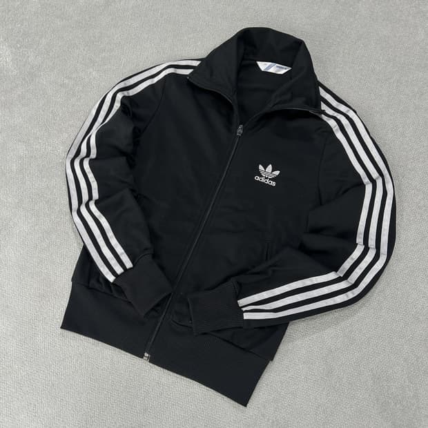 아디다스 블랙 불꽃 져지 집업 90