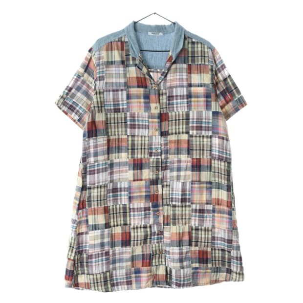 모리걸 패치워크 셔츠 원피스 리얼패치 모리걸 빈티지