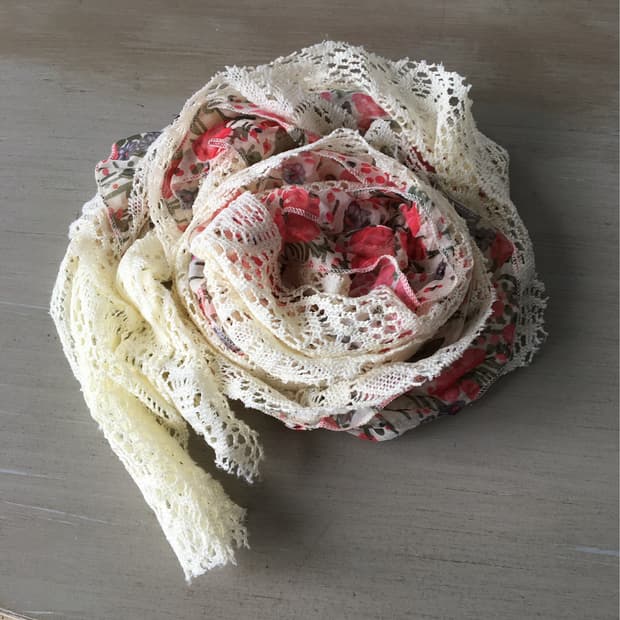 lace trimming shirring flower pattern sc