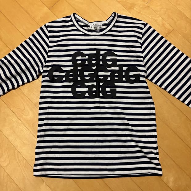 꼼데가르송 CdG 스트라이프 긴팔 티셔츠 XS